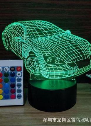 Светильник 3d "автомобиль", детские светильники ночники, светильник детский настольный2 фото