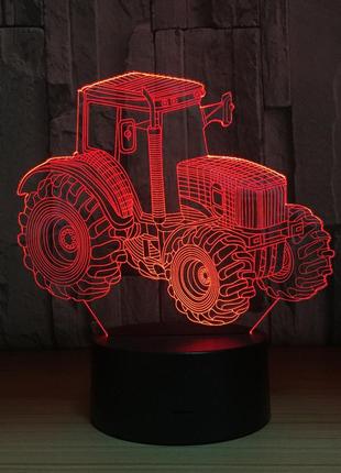 3d светильник, "трактор", интересные подарки для детей, подарок на день рождения дочке ,необычные подарки4 фото
