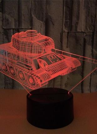 3d светильник, "танк", подарок ребенку на новый год, оригинальные подарки детям на новый год6 фото