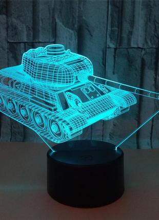3d светильник, "танк", подарок ребенку на новый год, оригинальные подарки детям на новый год4 фото