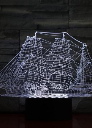 3d светильник, "парусник", подарки детям в школу на новый год, недорогие подарки детям на новый год4 фото