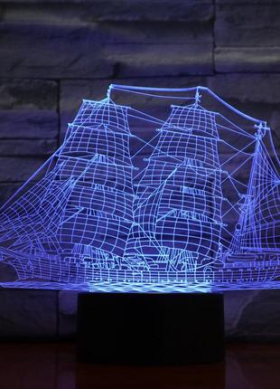 3d светильник, "парусник", подарки детям в школу на новый год, недорогие подарки детям на новый год6 фото