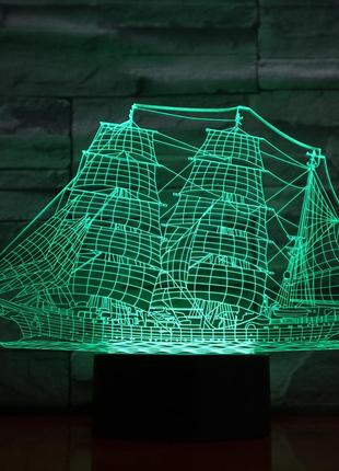 3d светильник, "парусник", подарки детям в школу на новый год, недорогие подарки детям на новый год7 фото