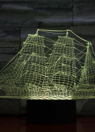 3d светильник, "парусник", подарки детям в школу на новый год, недорогие подарки детям на новый год5 фото