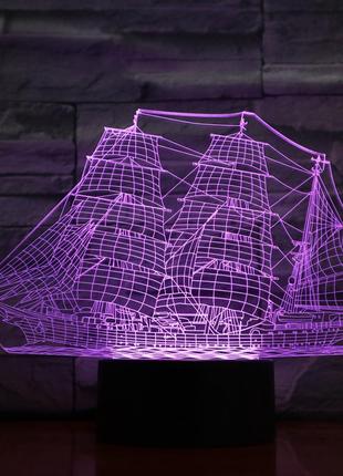 3d светильник, "парусник", подарки детям в школу на новый год, недорогие подарки детям на новый год8 фото