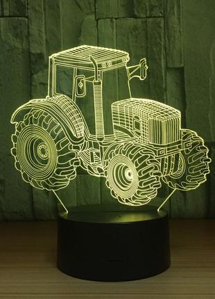 3d светильник, "трактор", подарунок для дівчинки на день народження, подарок для девочки на день рождения2 фото