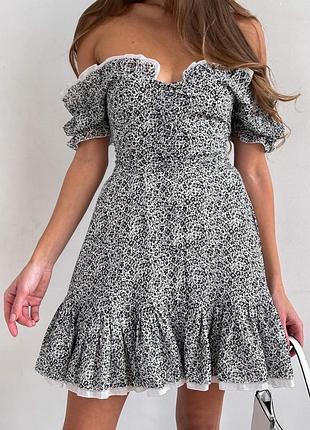 Мини платье с рюшами 8