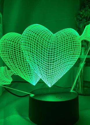 Подарки на валентина для мужчин 3d светильник стрела амура, милые подарки парню на 14 февраля3 фото