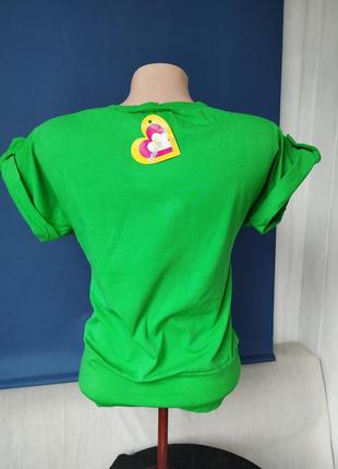 Женская базовая футболка зелёного цвета с принтом аниме 100% котон8 фото