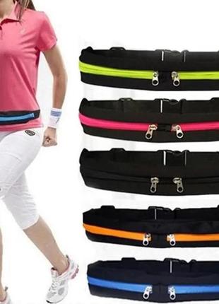 Спортивна сумка на пояс для бігу go runners pocket belt1 фото