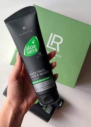 Шампунь для тіла обличчя волосся та бороди 4в1 aloe vera