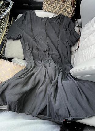 Шикарное пышное атласное платье zara вискоза под шелк с кружевом2 фото