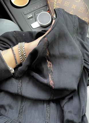Шикарное пышное атласное платье zara вискоза под шелк с кружевом3 фото