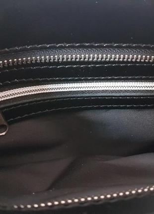 Оригінальна жіноча шкіряна сумка, чорний глянець 17104 фото