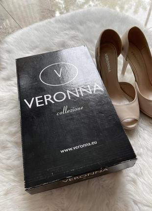 Красивые бежевые туфли с открытым носиком verona8 фото