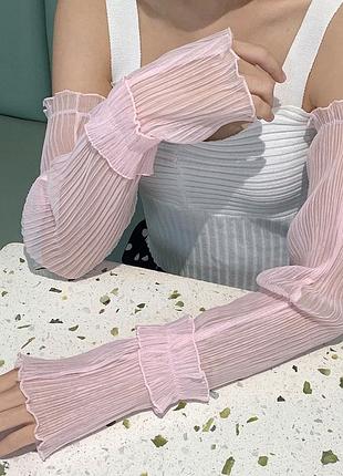 7-48 плісіровані нарукавники мітенки рукава съемные женские митенки