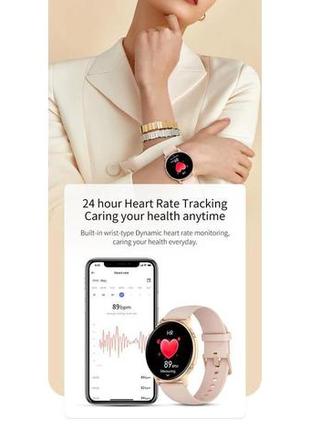 Жіночий розумний смарт-годинник smart watch/фітнес браслет трекер qn325 рожевий2 фото