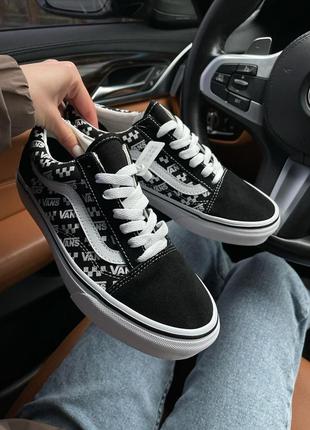 Текстильні кеди vans. уніссекс. колір чорний з білими надписами.3 фото