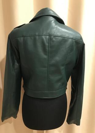 Куртка косуха эко кожа зеленая stradivarius новая. размер l3 фото