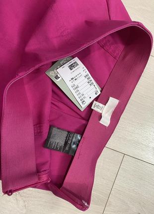 Ярко-розовые фуксия малиновые брюки брюки лосины на высокой посадке с разрезами вискоза h&amp;m новые4 фото