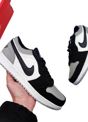 🔥мужские кроссовки nike air jordan 1 low black/grey черные с серым🔥5 фото