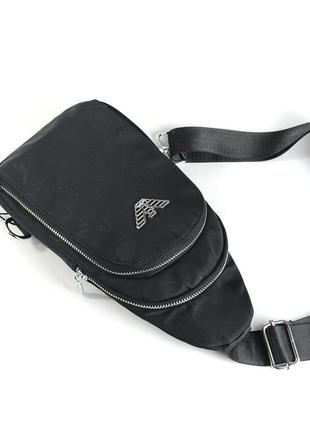 Текстильная мужская нагрудная сумка рюкзак слинг на одно плечо, молодежный нейлоновый рюкзак сумочка6 фото