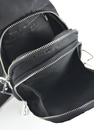 Текстильная мужская нагрудная сумка рюкзак слинг на одно плечо, молодежный нейлоновый рюкзак сумочка8 фото