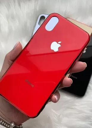 Чехол для iphone xs max tpu+glass