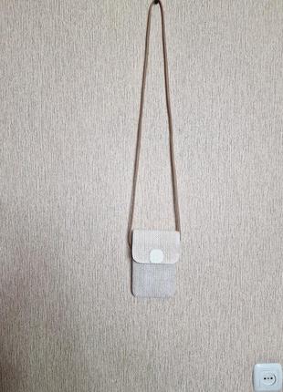 Стильна плетена сумочка через плече для телефона ale-hop, іспанія7 фото
