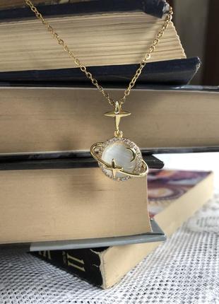 Новая подвеска колье тренд shein кулон месяц золото звезды