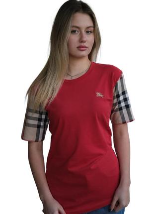 Футболка женская burberry b-1611 red l1 фото