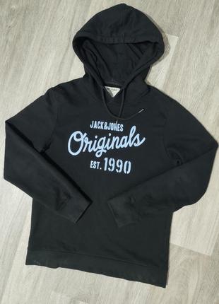 Чоловіче худі / jack & jones / чорне худі / кофта з капюшоном / світшот / светр / толстовка / чоловічий одяг /