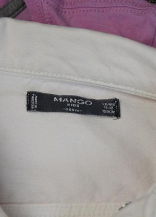 Біла джинсова куртка з молочним відтінком манго ххс - хс розмір mango5 фото
