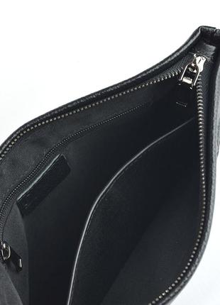 Мужской кожаный большой клатч сумочка для планшета с тиснением, черный брендовый клатч на молнии7 фото