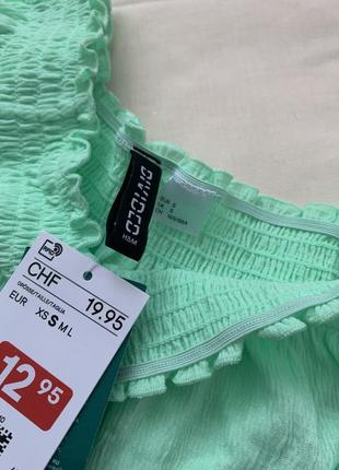 Салатовый топ на плече новый h&amp;m в стиле бохо2 фото