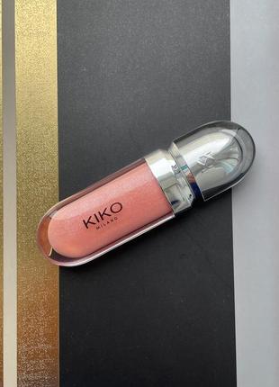 Блеск для губ kiko milano 3d hydra lipgloss 04 rosa pesca perlato (персиковый мерцающий)