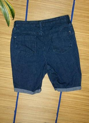 Розпродаж шорти бриджі чоловічі з закотом сині в смужку s uk124 фото