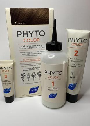 Натуральна стійка фарба для волосся phyto phytocolor тон 7 (русий)