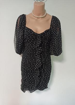 Платье в горошек сетка с рюшами в стиле zimmerman 3