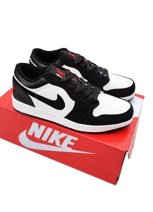 🔥чоловічі кросівки nike air jordan 1 low black/white чорні з білим🔥