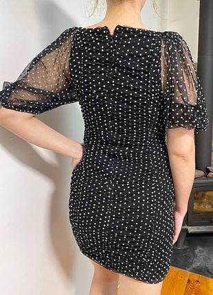 Платье в горошек сетка с рюшами в стиле zimmerman 5