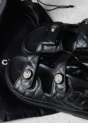 Сандалии ch** sandals black leather lux