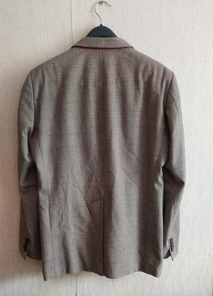 Классный брендовый стильный модный пиджак жакет блейзер с накладными карманами в гусиную лапку tommy hilfiger в составе котон и шерсть4 фото