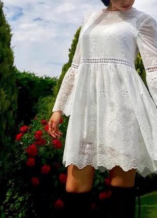 Фаворит блогерів преміум колекція сукня плаття вишиванка з вишивкою рішельє прошва zara4 фото