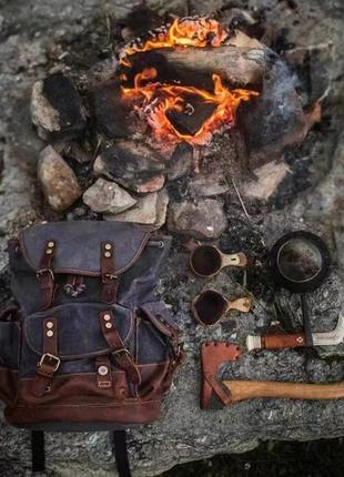 Рюкзак в винтажном стиле crazy horse canvas парусина