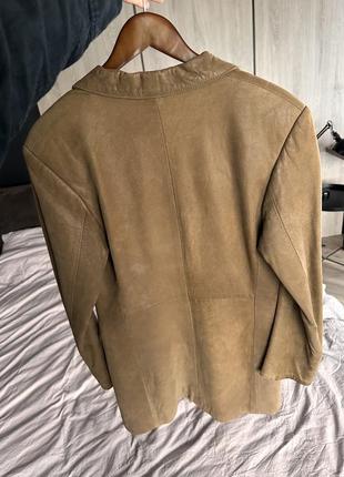 Винтажный блейзер, пиджак кожаный удлиненный кожа2 фото