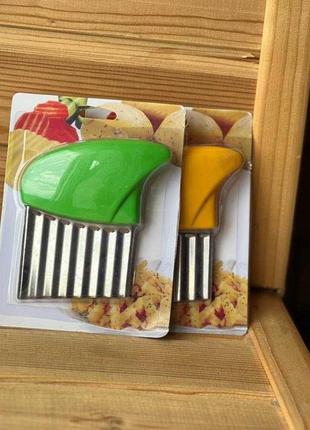 Фігурний нож слайсер з нержавіючої сталі для нарізки картоплі, тіста, овочів, фруктів