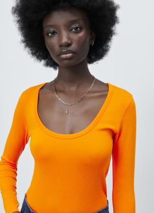 🍊апельсиновый реглан zara s-m