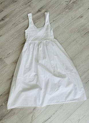 Платье платье хлопковое сарафан белый хлопковый zara4 фото
