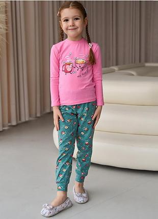 Пижама для девочки с штанами чашечки 12177